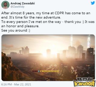 CDPR《赛博朋克2077》首席游戏设计师工作8年后宣布离职